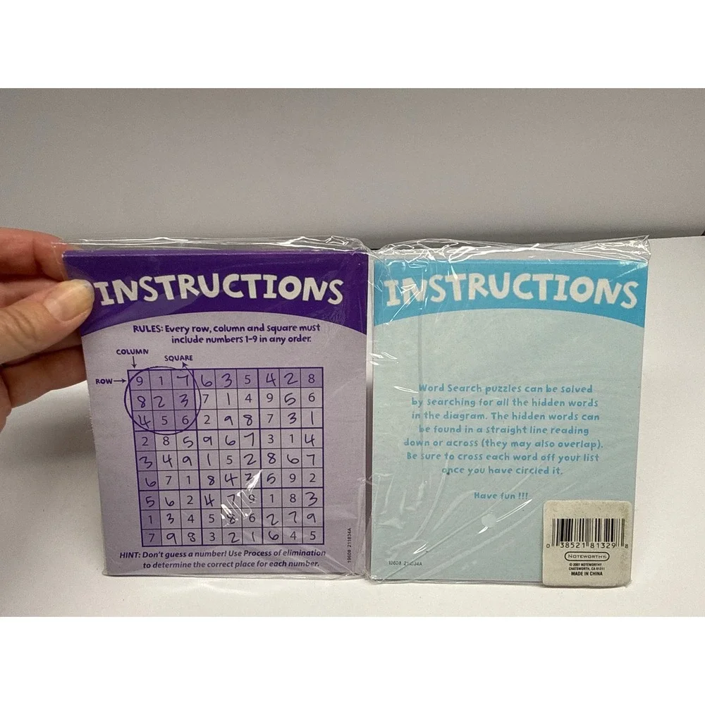 Essentials for Kids Game Notepads Sudoku and Word Search Safari Animals 2 Pack